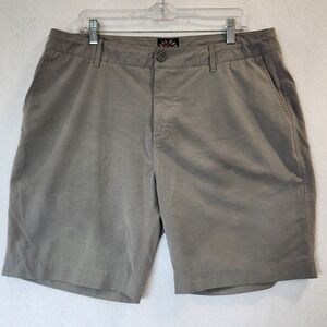 Faherty All Day Shorts Mens 36 Grey Hybrid Boardshorts Stretch Quick Dry
